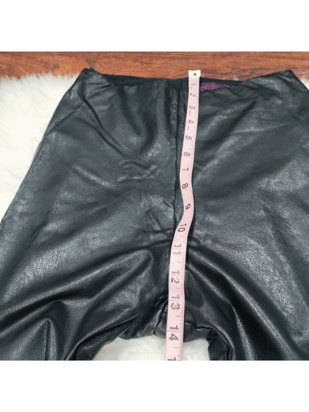 Commando Black Faux Leather High Waisted Stretch Legging Pants Women's Size Larg - Picture 8 of 10